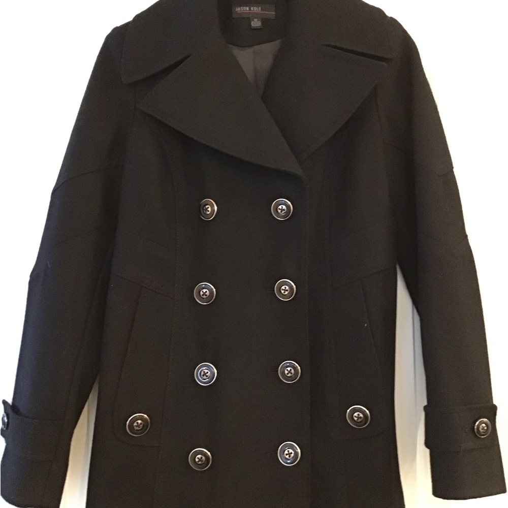 Black Double-Breasted Women's Coat